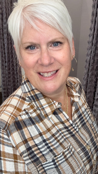 Harvest Moon Plaid Shirt in Brown & Navy