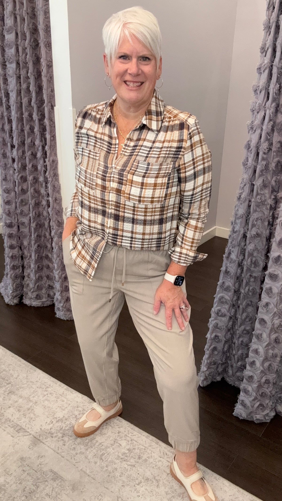 Put Together Woven Joggers in Oatmeal