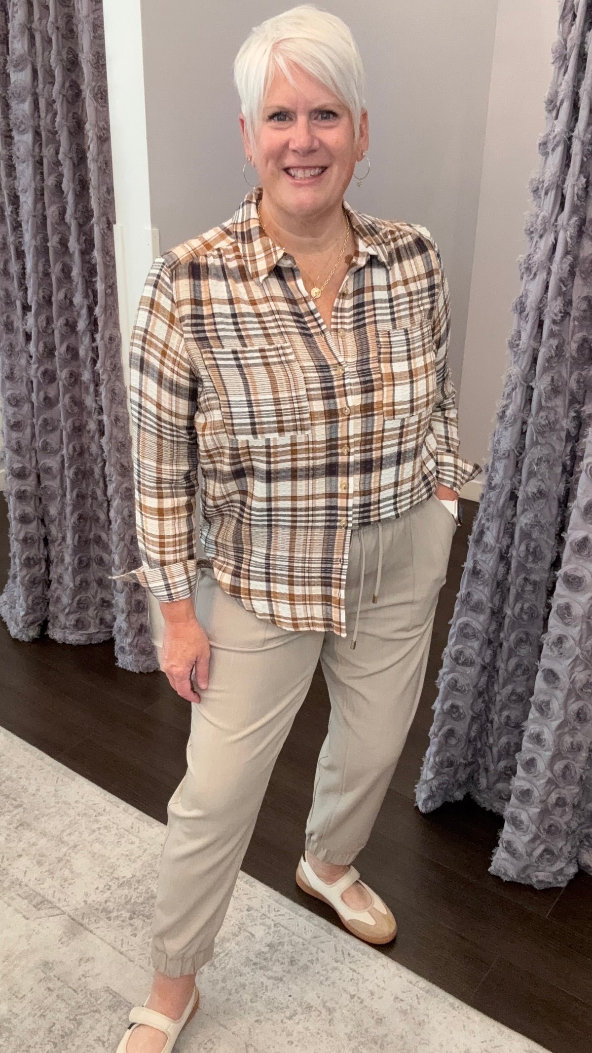 Put Together Woven Joggers in Oatmeal