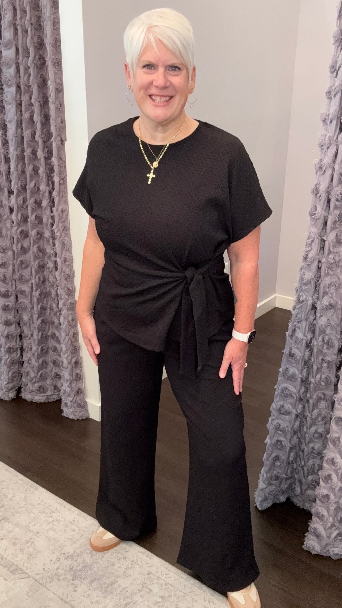 After Hours Textured Pants in Black