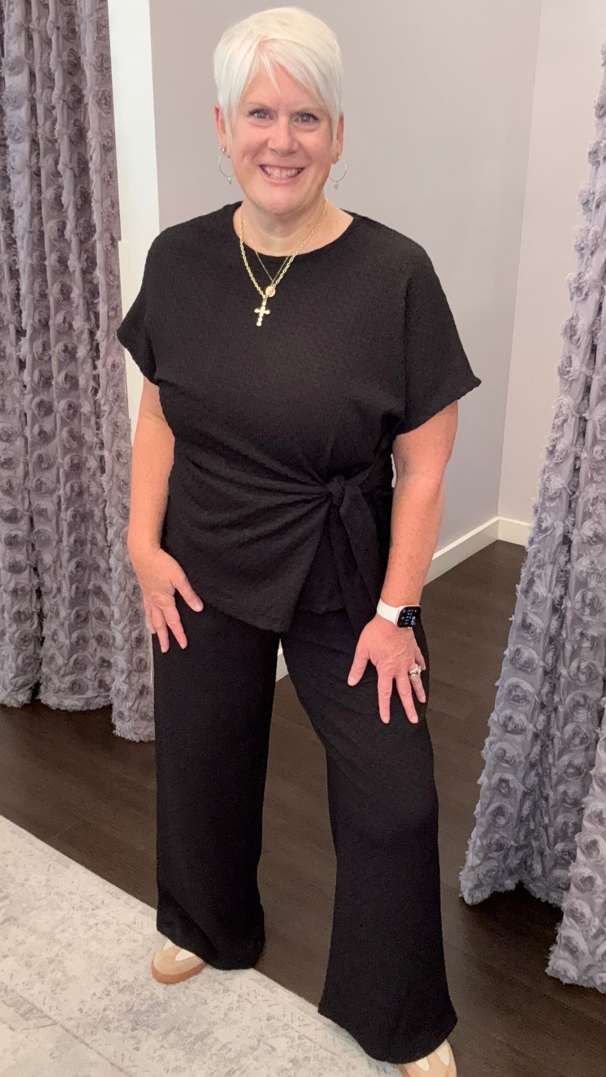 After Hours Textured Pants in Black