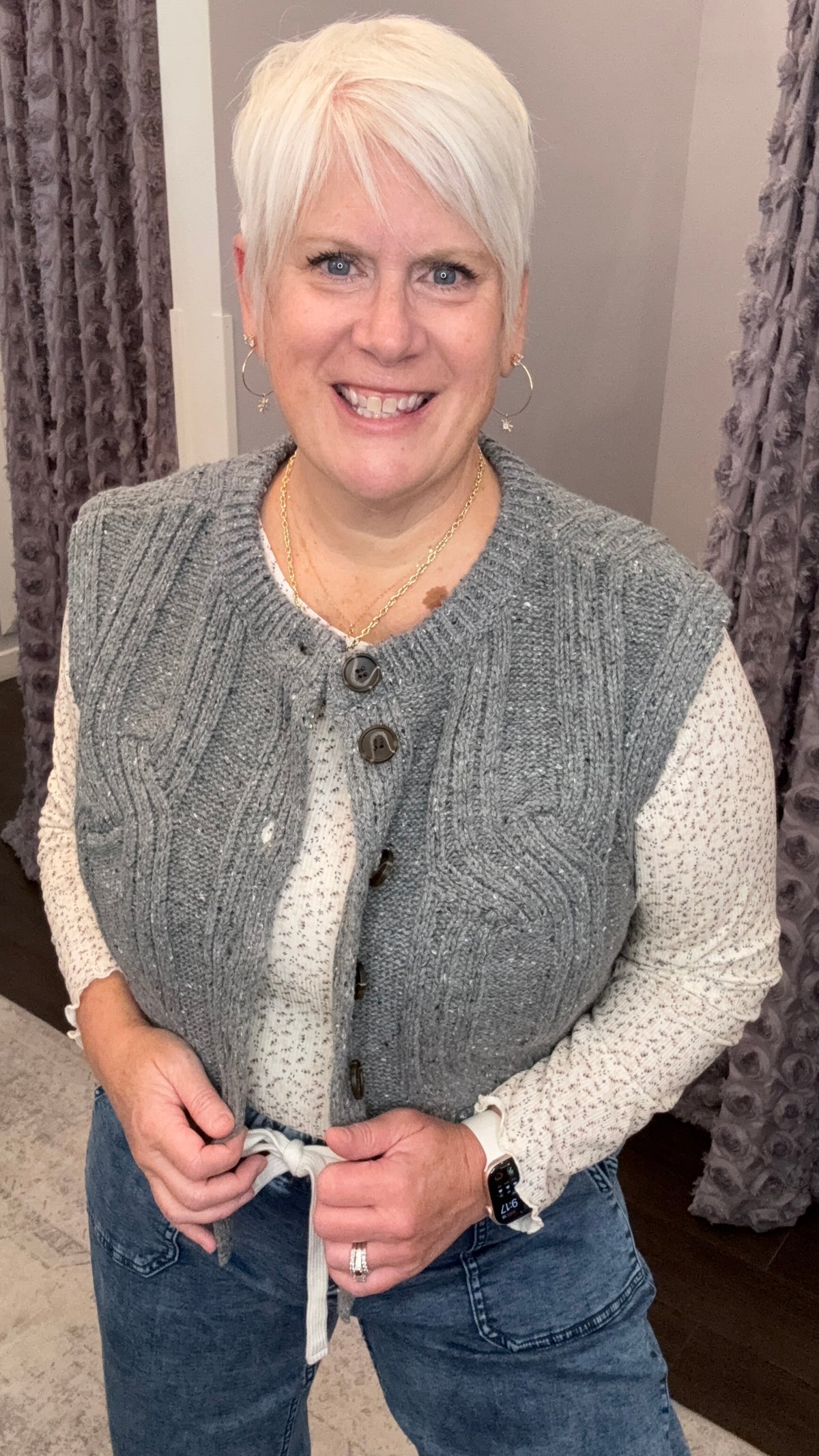 Modern Muse Sweater Vest in Grey