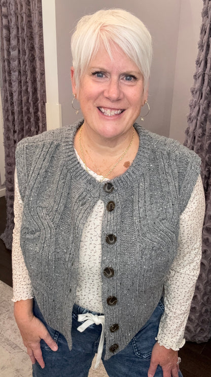 Modern Muse Sweater Vest in Grey