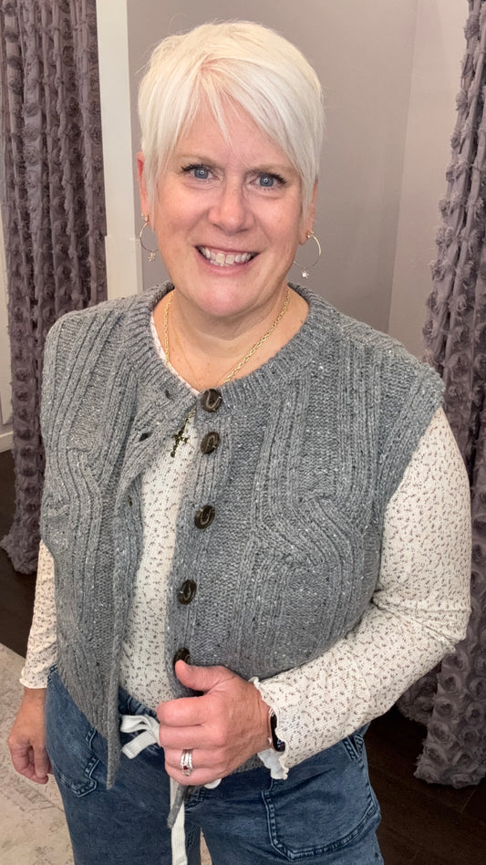 Modern Muse Sweater Vest in Grey
