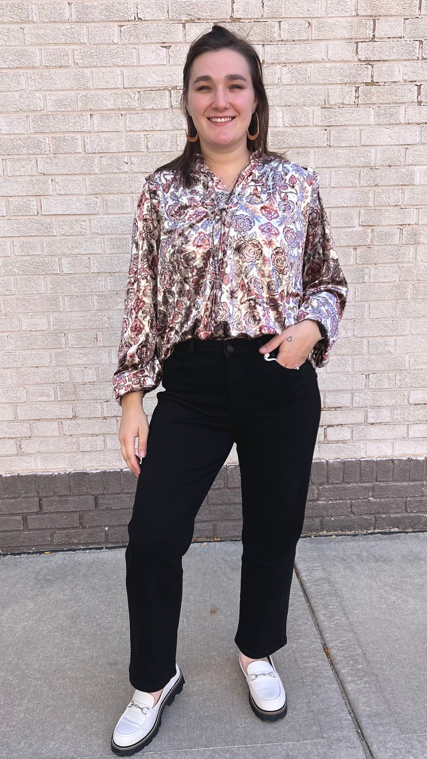 Ophelia Velvet Floral Top