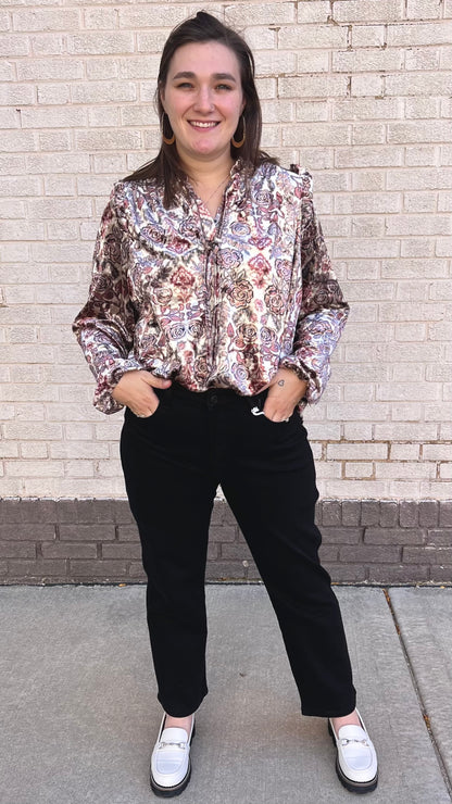 Ophelia Velvet Floral Top