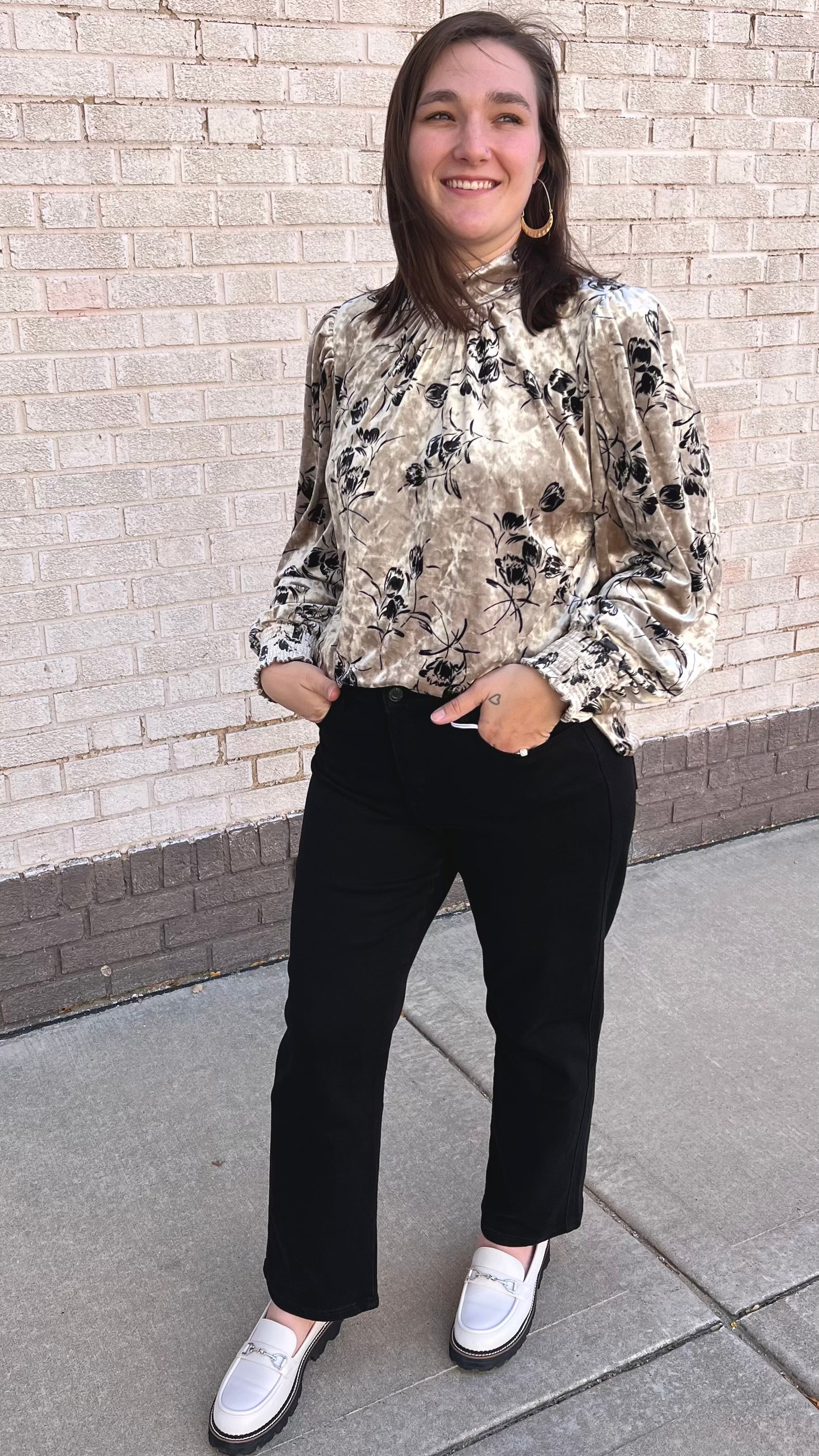 Oaklyn Velvet Floral Top