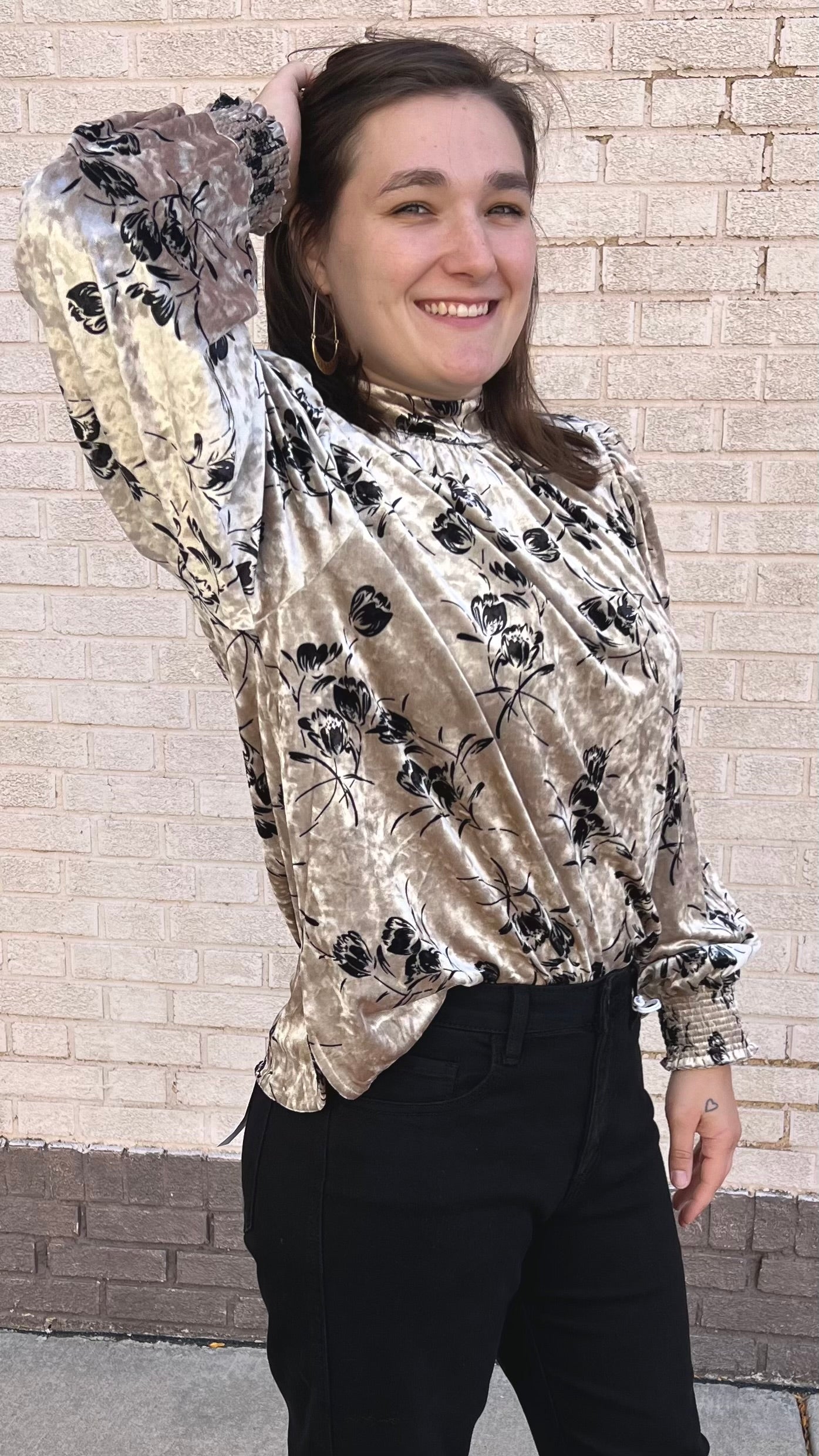 Oaklyn Velvet Floral Top