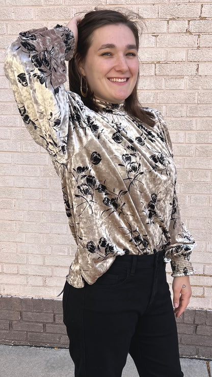 Oaklyn Velvet Floral Top