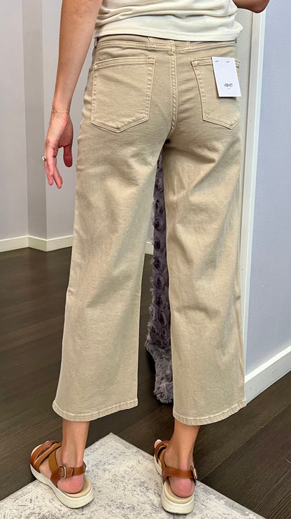 Meadow Walk Wide Leg Jeans in Eucalyptus by Vervet