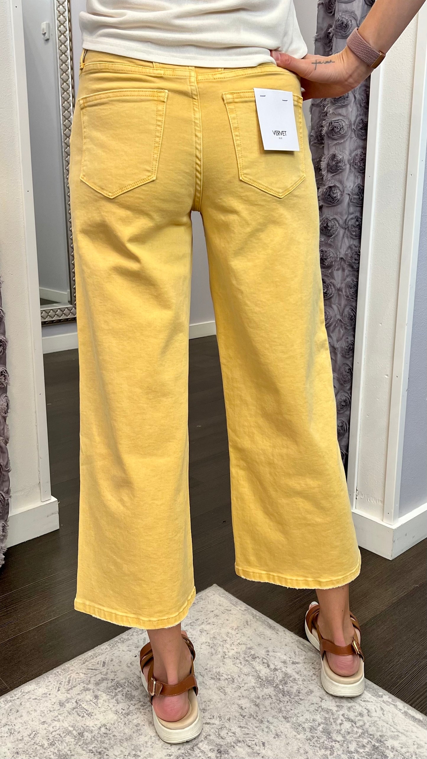 Meadow Walk Wide Leg Jeans in Marigold by Vervet