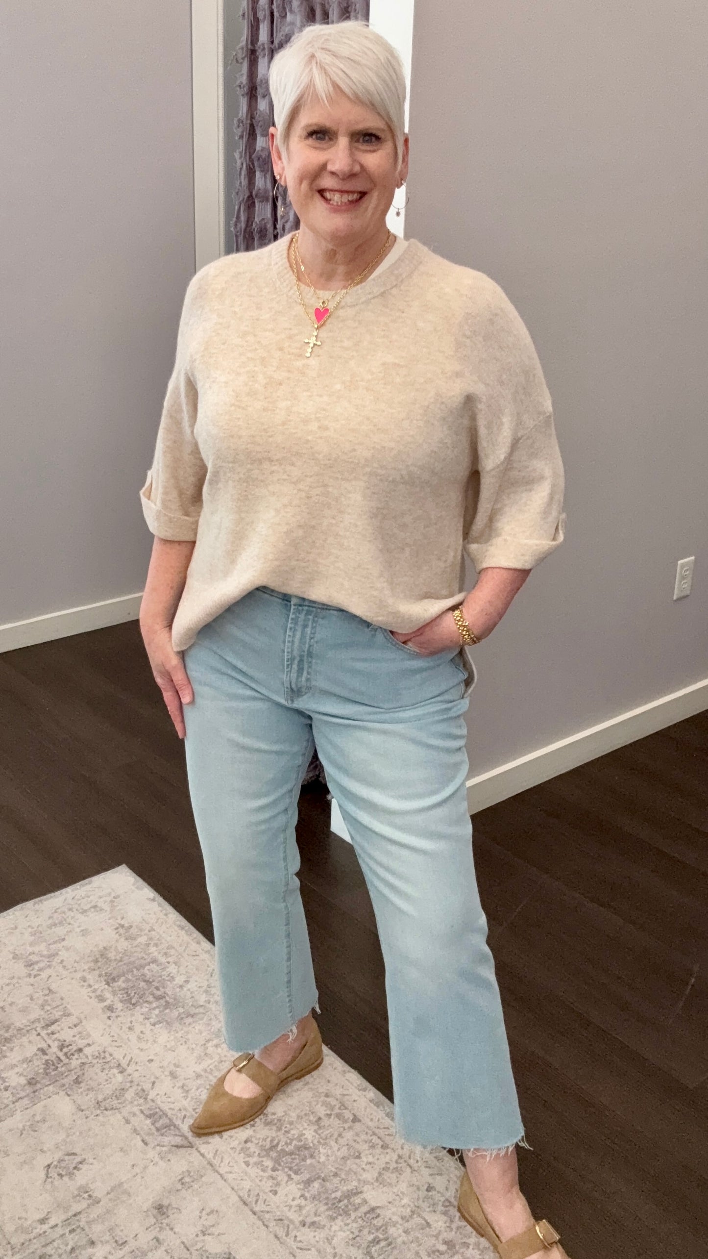 Jeanne Mid Rise Jeans in Misty Cloud by Dear John