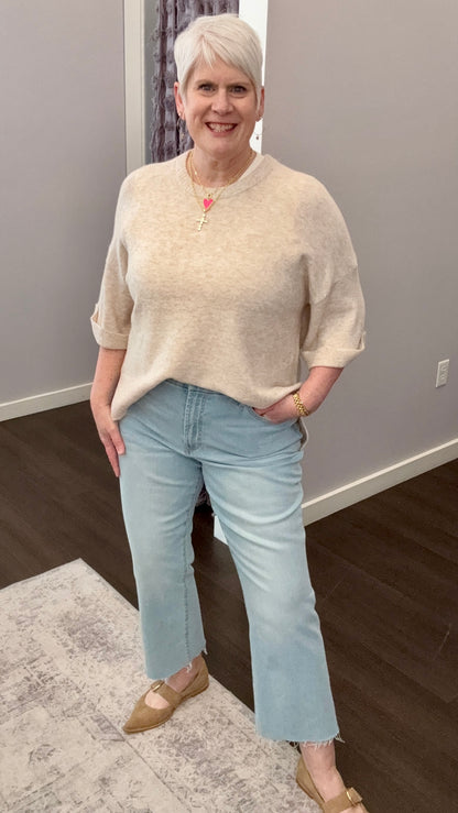 Jeanne Mid Rise Jeans in Misty Cloud by Dear John
