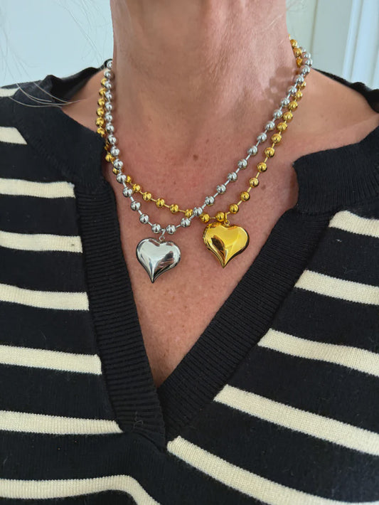 Small Bubble Heart Necklace by Chan Sutt Pearls