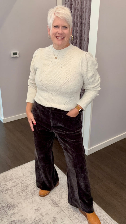Audrey High Rise Corduroy Pants in Black by Dear John