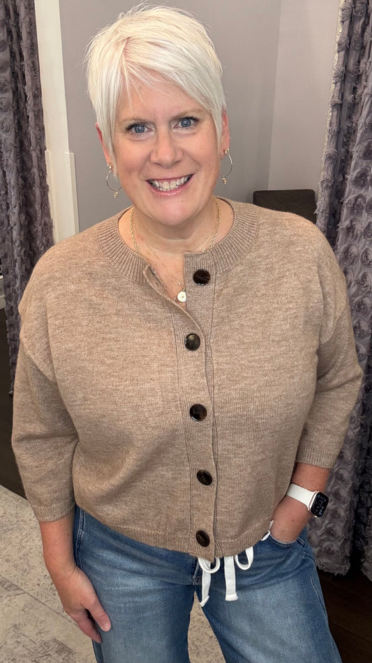 Just Right Cardigan in Mocha