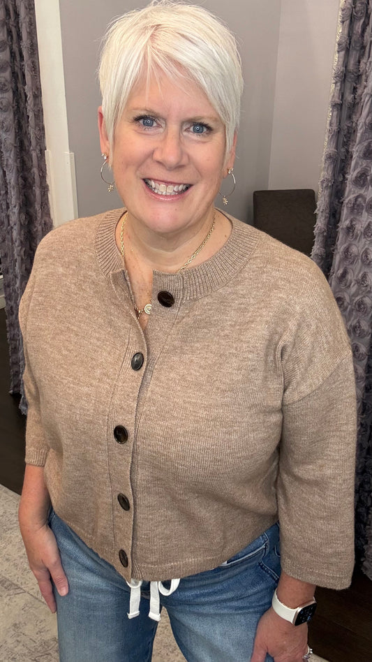 Just Right Cardigan in Mocha