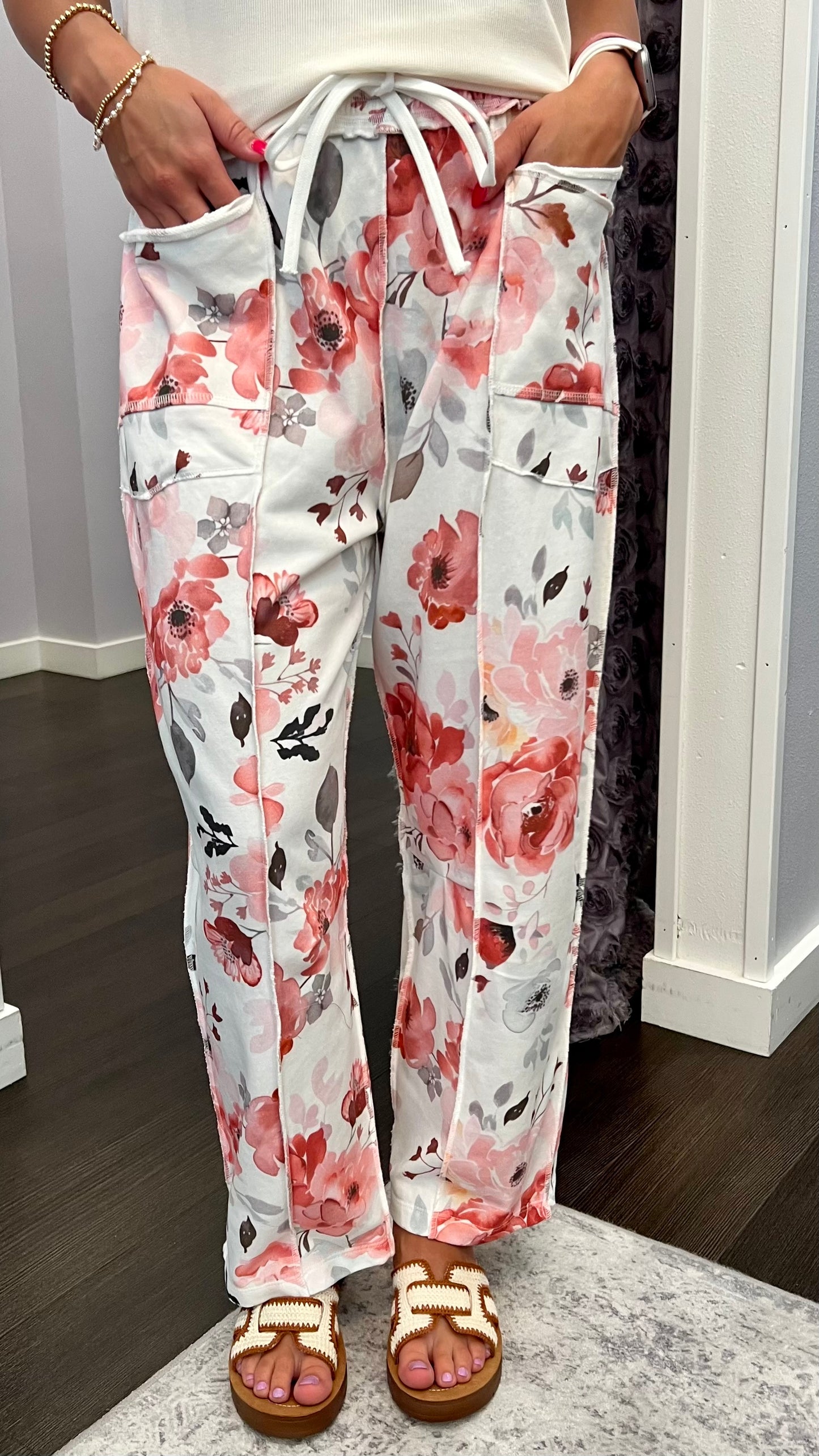 Bloom & Go Fench Terry Barrel Leg Joggers