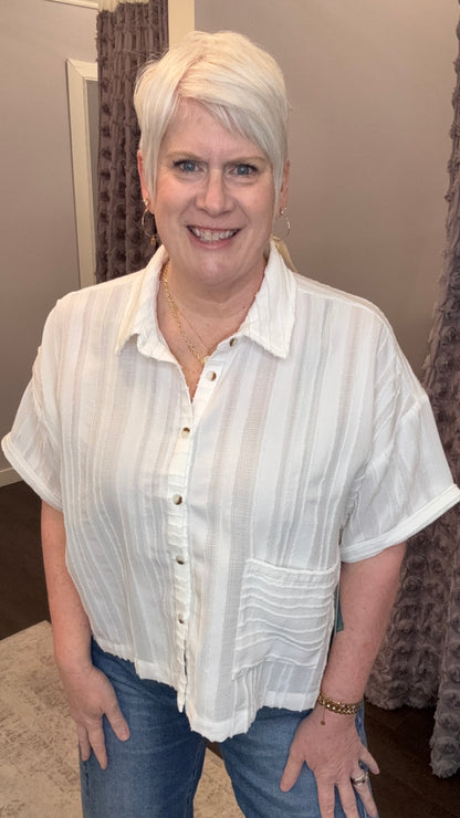 Easy Texture Top in White by Mystree