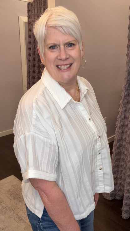 Easy Texture Top in White by Mystree