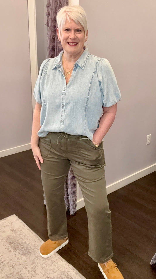 Everyday Twill Pants in Army Green by Dex