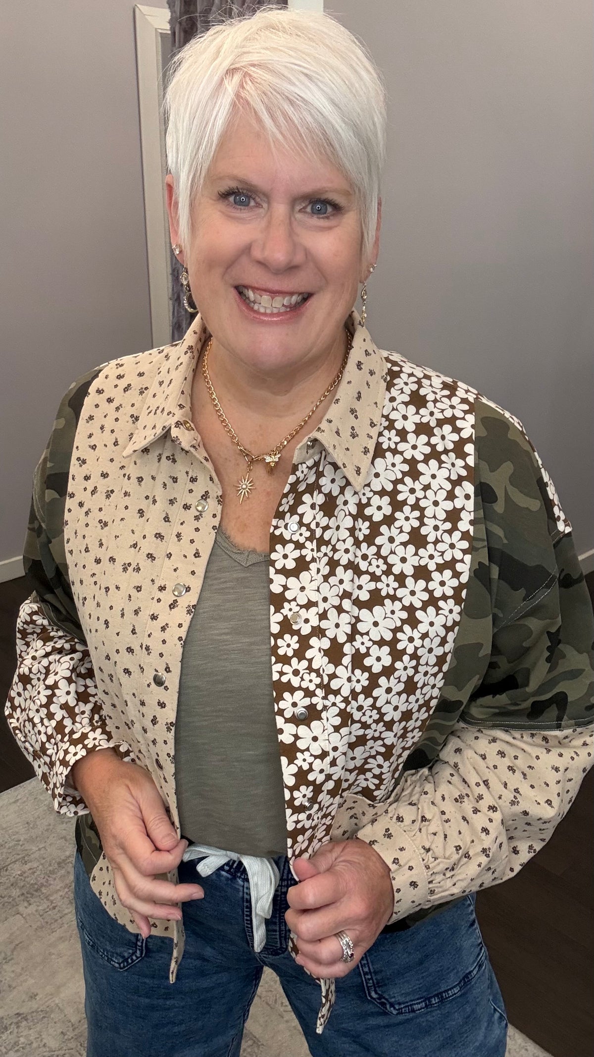 Wild and Free Camo Patchwork Shacket