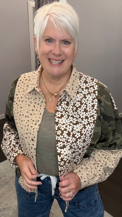 Wild and Free Camo Patchwork Shacket