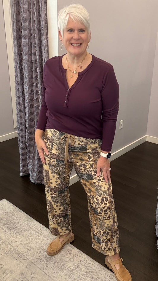 Wildflower Patchwork Barrel Leg Jeans