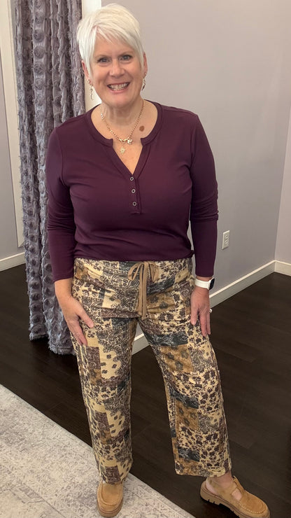 Wildflower Patchwork Barrel Leg Jeans