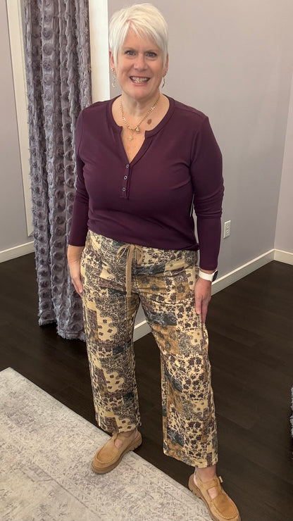 Wildflower Patchwork Barrel Leg Jeans