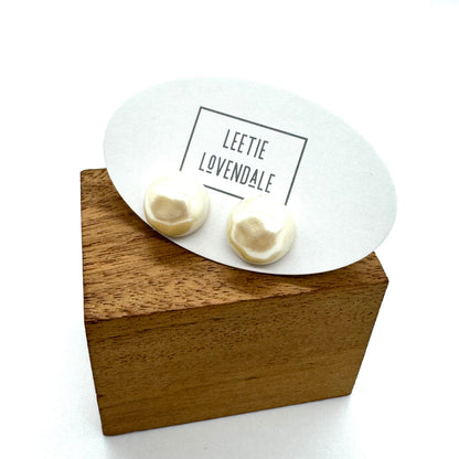 Flintstones Pearl Button Stud Earrings