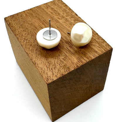 Flintstones Pearl Button Stud Earrings