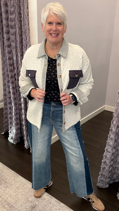 Color Me Cool Two Tone Wide Ankle Micah Denim