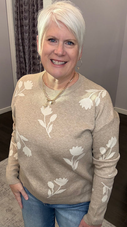 Sweet Cream Blooms Sweater