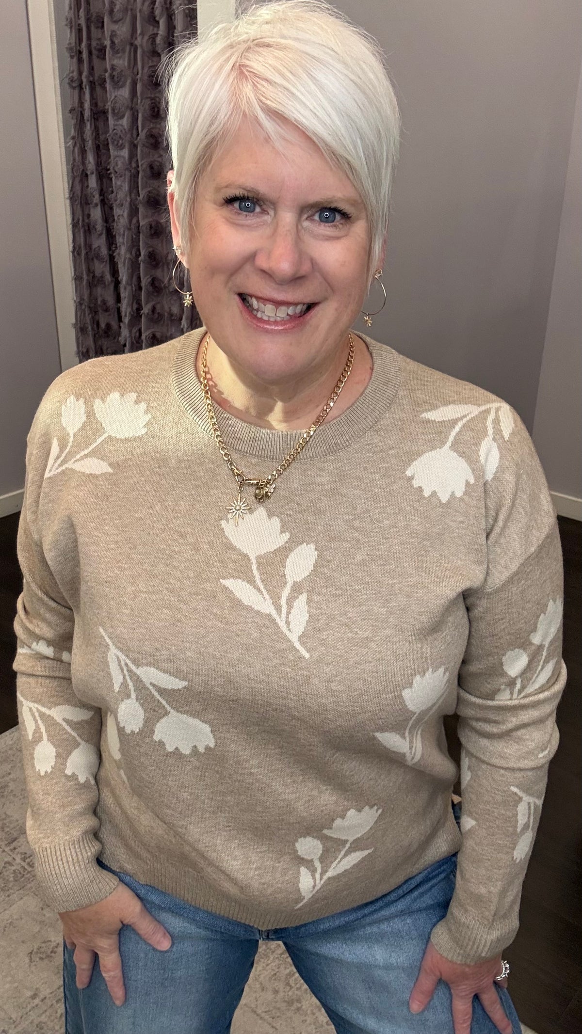 Sweet Cream Blooms Sweater