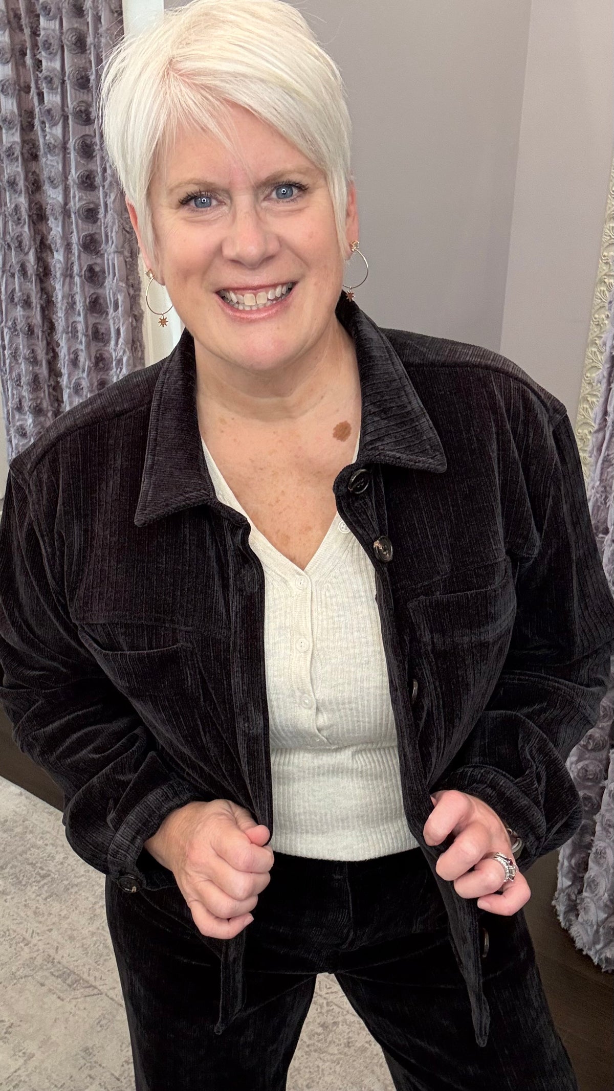 Cropped Gina Jacket in Black by Dear John
