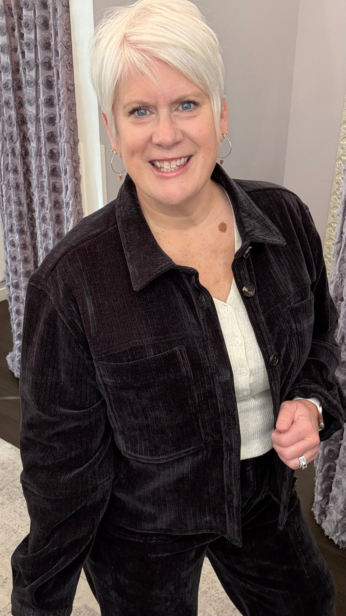 Cropped Gina Jacket in Black by Dear John