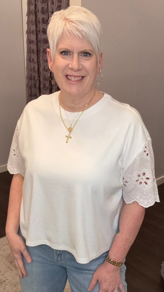 Maddox Top in Riviera White by Dear John
