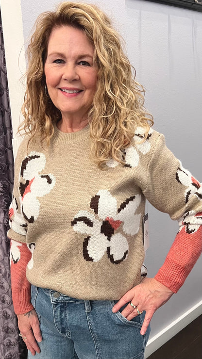 Jacquard Floral Sweater