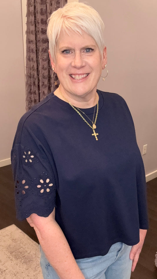 Maddox Top in Black Iris by Dear John