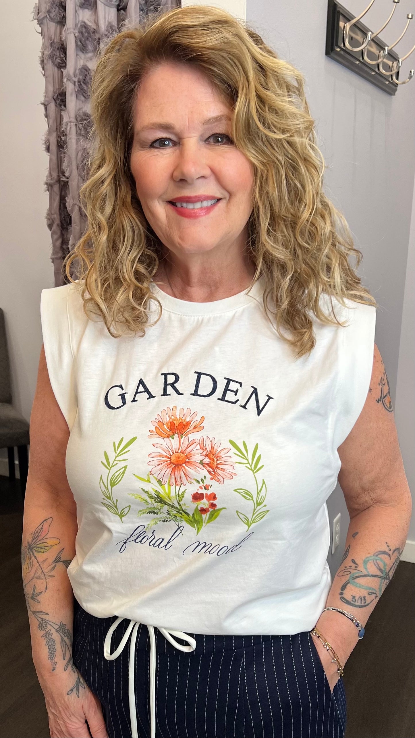 Floral Mood Muscle Tee by Skies Are Blue