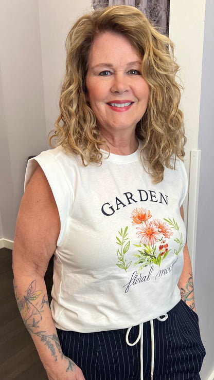 Floral Mood Muscle Tee by Skies Are Blue