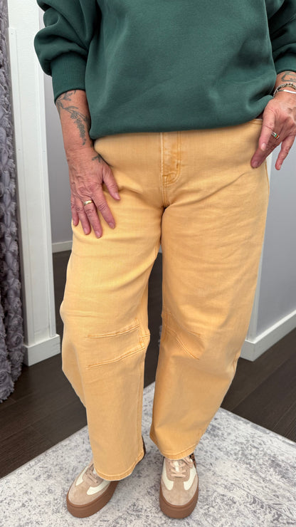 Harvest Haze Barrel Leg High Rise Jeans by Flying Monkey