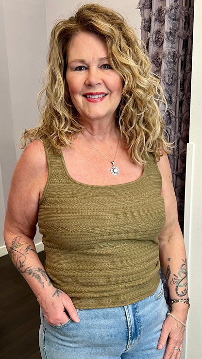 Olive Hour Knit Tank by Dex