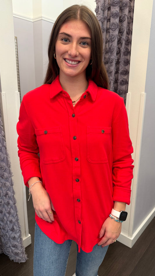 Red Super Soft Button Up