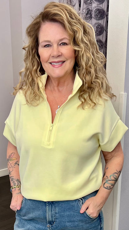 Strawberry Lemonade 1/4 Zip Scuba Top