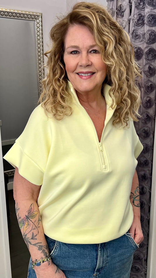 Strawberry Lemonade 1/4 Zip Scuba Top