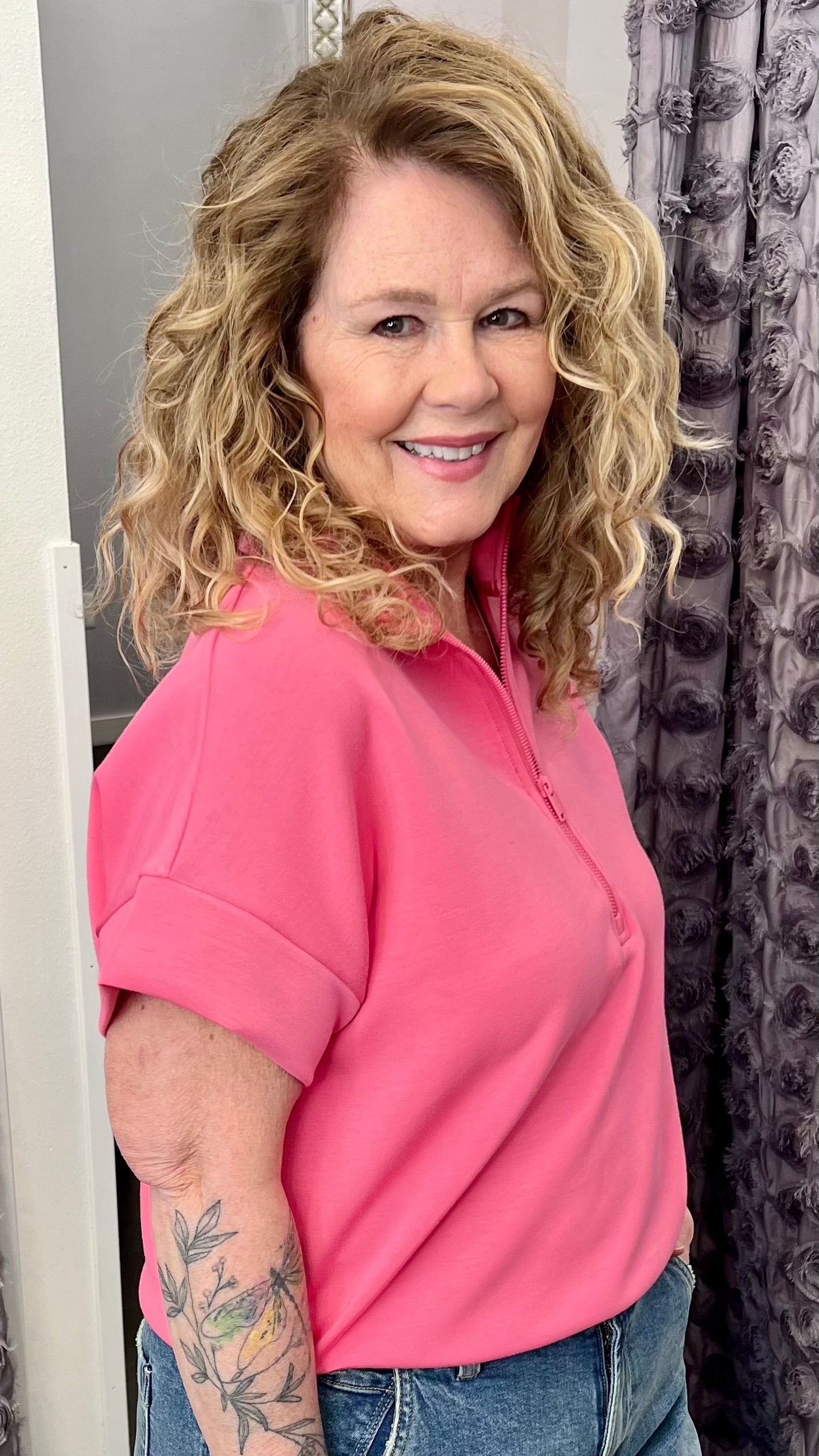 Strawberry Lemonade 1/4 Zip Scuba Top