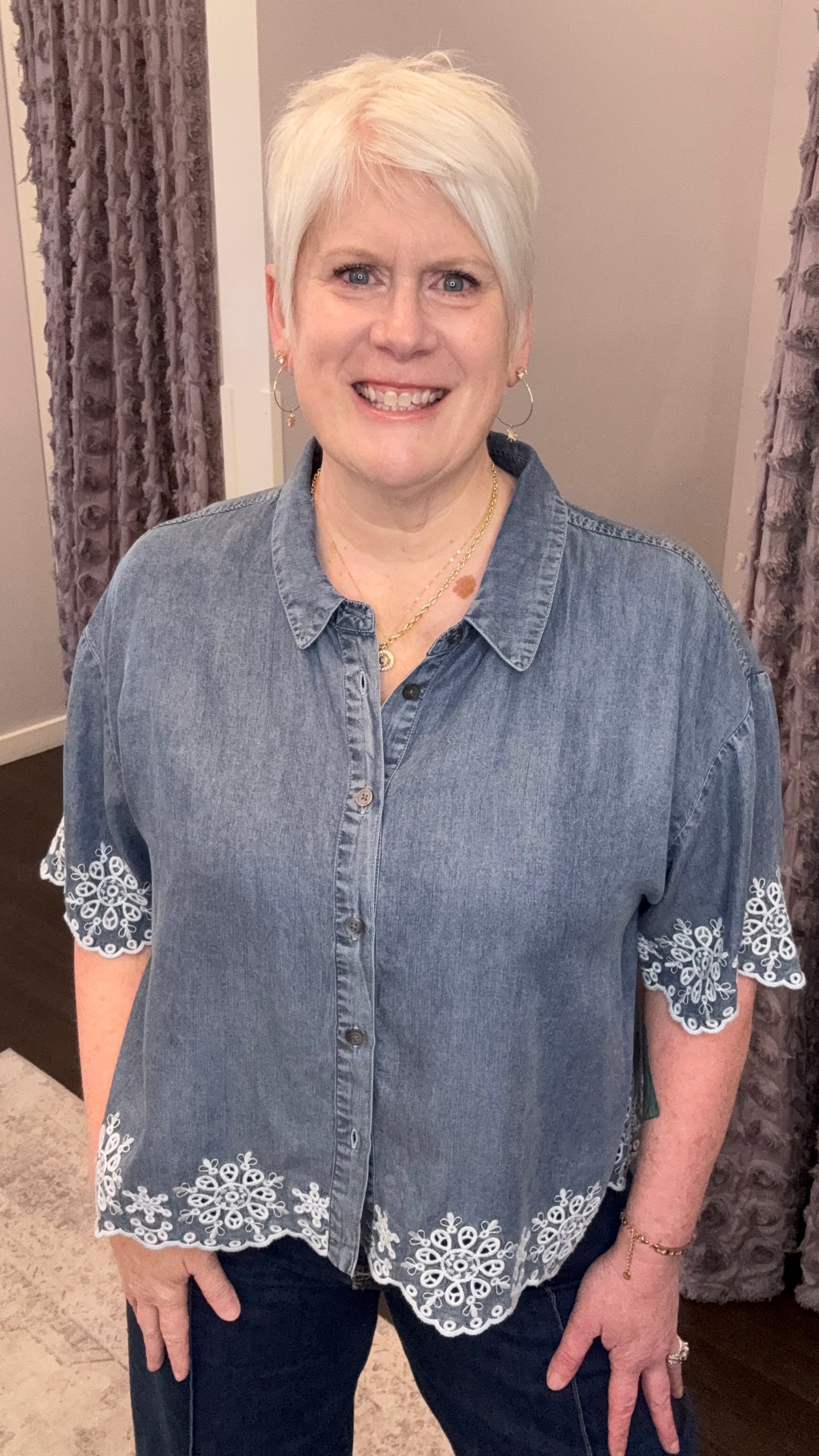 Ansel Tencel Embroidered Top by Dear John