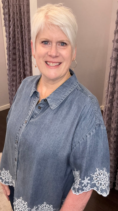 Ansel Tencel Embroidered Top by Dear John